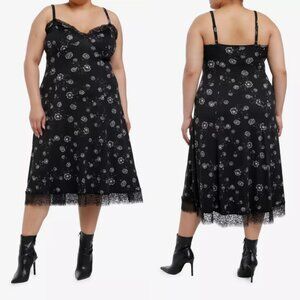 NWT Hot Topic 2 Cosmic Aura Skull Rose Midi Slip Dress 2X 18 20